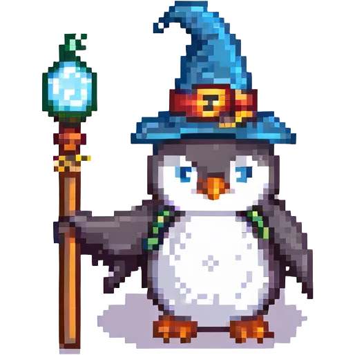 A penguin wizard emoji