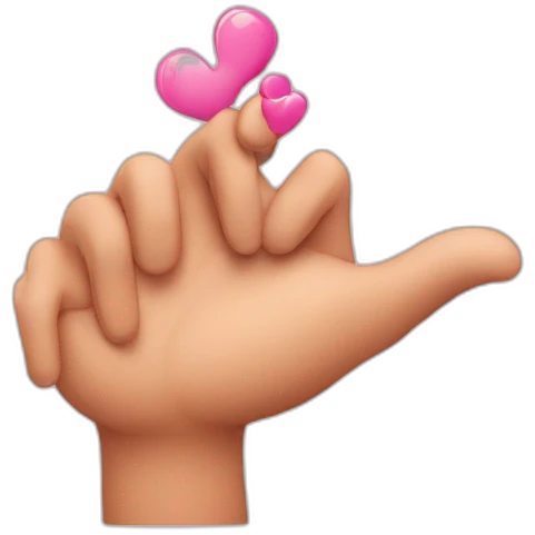 coeur avec ses mains emoji
