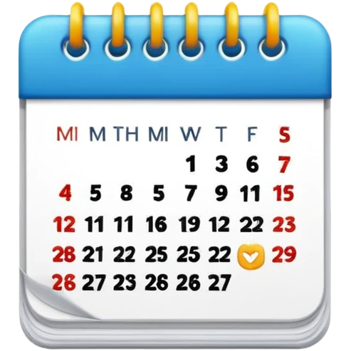 Calendar with 7 days per week emoji