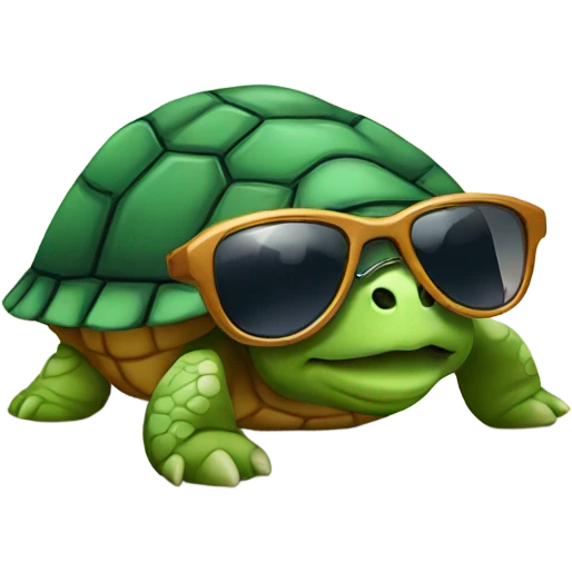 Turtle with sunglasses emoji