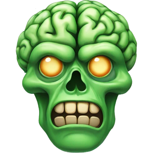 green zombie brain emoji