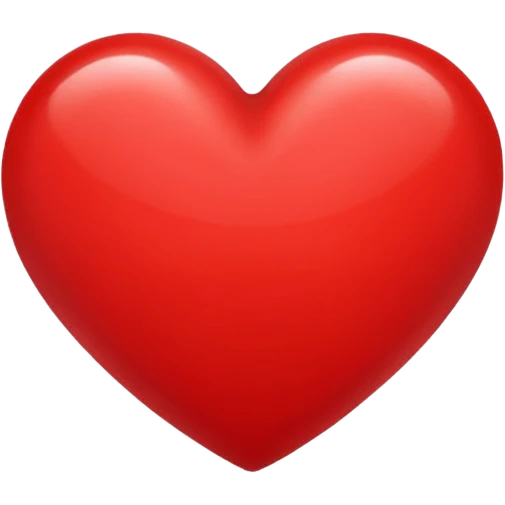 red heart emoji, glossy and vibrant emoji