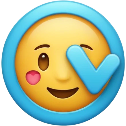 Make a emoji with blue tick emoji
