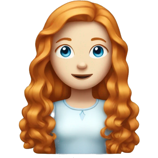 ginger girl with blue eyes and long hair emoji