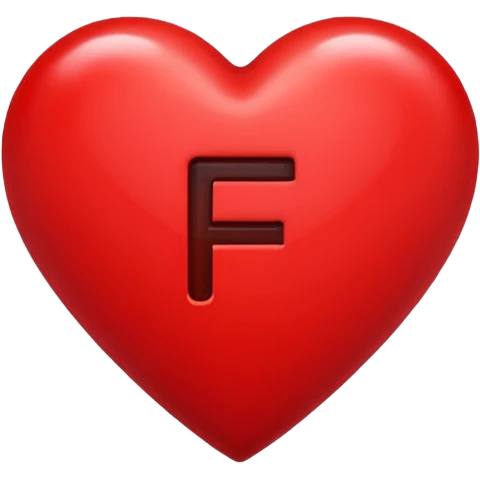 un corazon rojo CON LA LETRA F EN EL CENTRO emoji