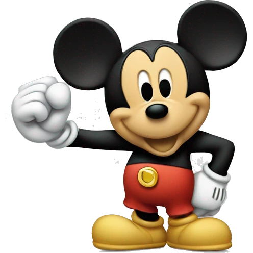 mickey mouse holding fist in air emoji