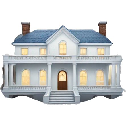 White House in winter forest emoji
