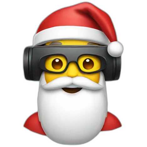santa wearing vr headset emoji