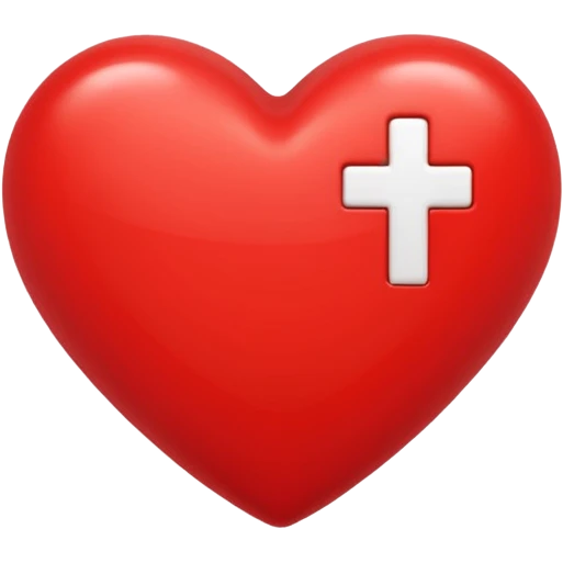 red heart with a white plus on it not a cross emoji