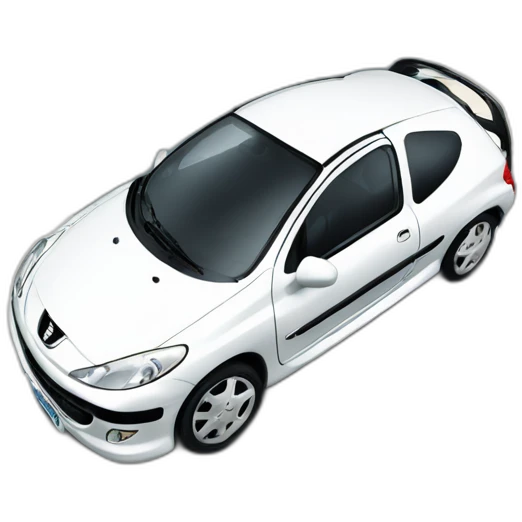 A peugeot 206 flying over a building emoji