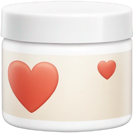 Moisturizing cream in a small container with a white heart on it emoji