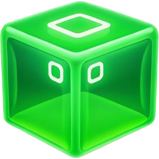 green neon cube light emoji