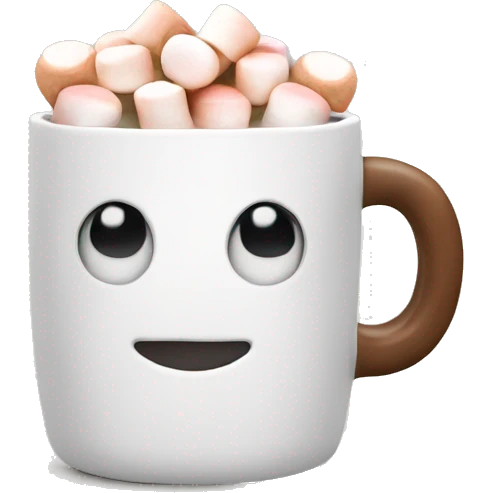 Coffe mug with marshmallows emoji