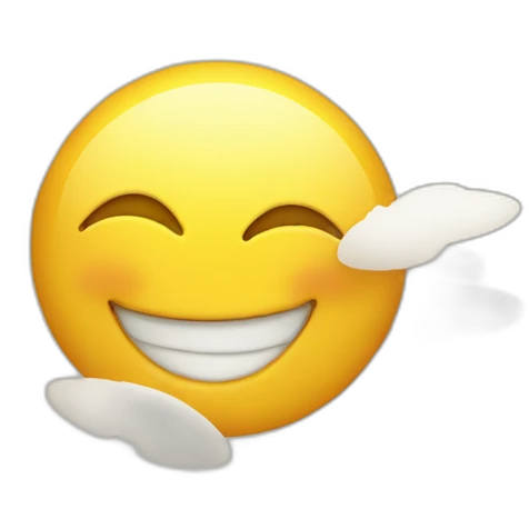 Smile face but flying emoji