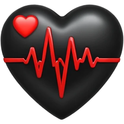 black heart with a heartbeat line emoji