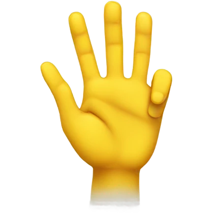 hand with two fingers forming a circle, and the other three fingers raised, forming the archetypical OK symbol; the hand is yellow emoji