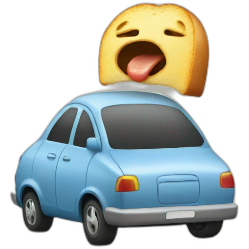 Human eating car emoji