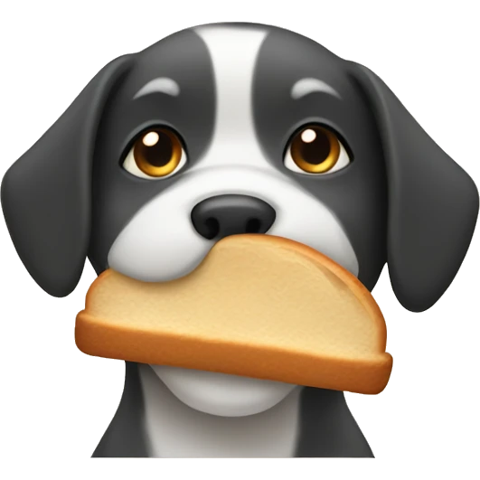 dog eating  bread emoji