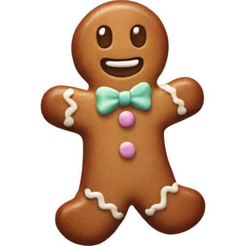 Pastel gingerbread man emoji