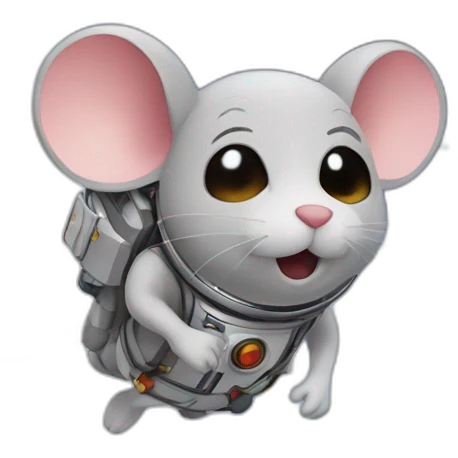 The mouse became an artist and flew into space. emoji