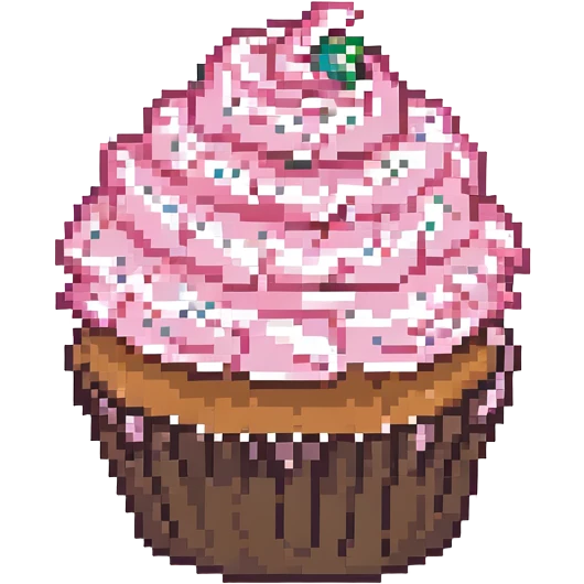 cupcake with pink icing emoji