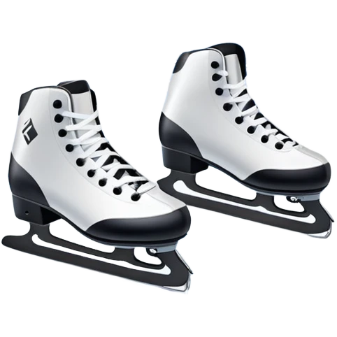 An icon showing a pair of speed skates gliding on an icy track, leaving sharp trails. The background features a grand speed skating arena with spectators, bright lights, and a winter landscape visible through the open structure. Transparent background enhances the dynamic motion. emoji