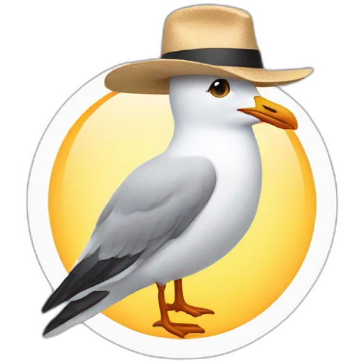 seagull in a hat emoji