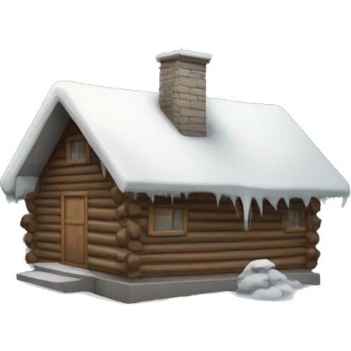 winter cabin emoji