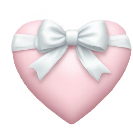 rococo Pastel pink heart with white bow with lace and frills  emoji