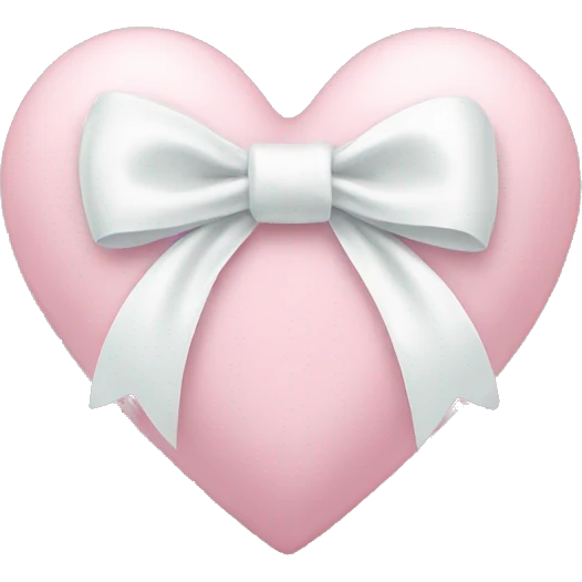 Pastel pink heart with white bow emoji