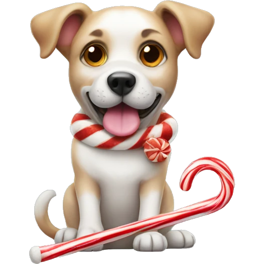 dog with candy cane emoji