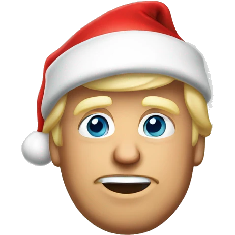 Donald trump wearing Santa hat emoji