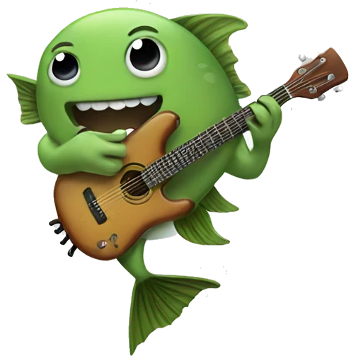 Fish playing guitar  emoji