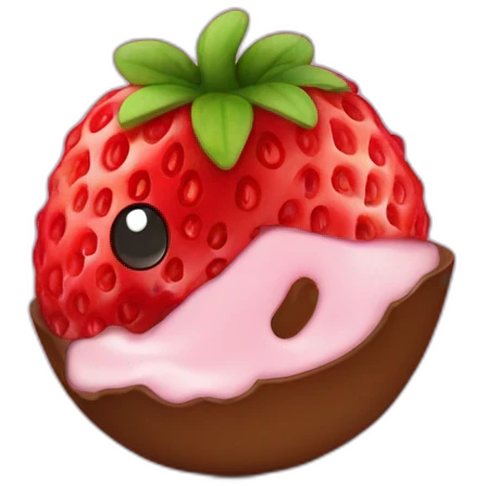 Fraise avec chocolat emoji