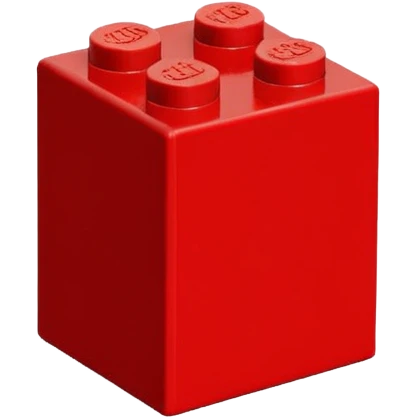 had drawn 2x2 red lego brick viewed from theside emoji