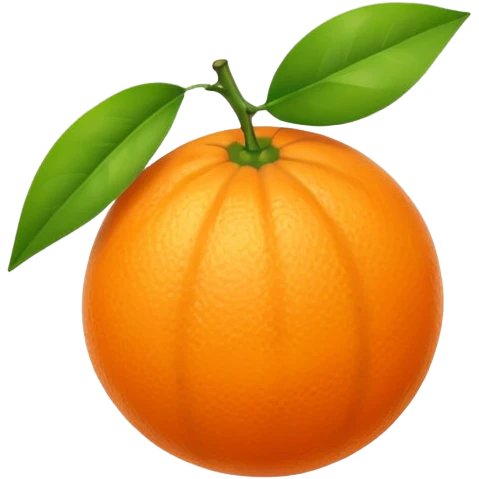 Orange fruit with leaf flat  emoji