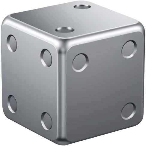 ASML semiconductor equipment，Silver gray, simple style，cube-shaped design emoji