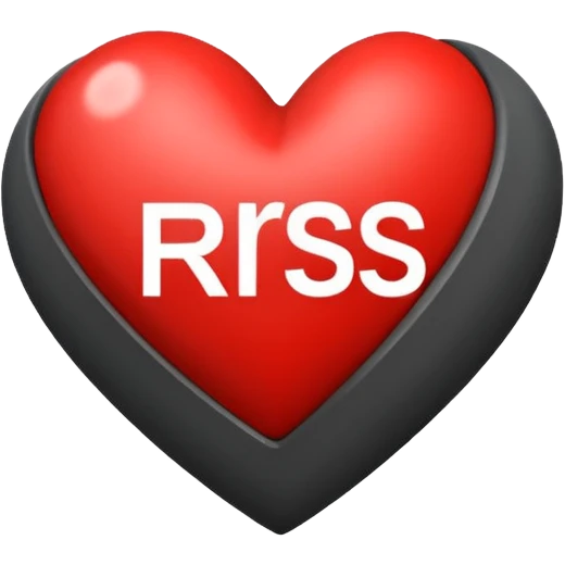 A heart in black nd grey with white mixed, with a word inside as 'RS' in Stylish font with colour white emoji
