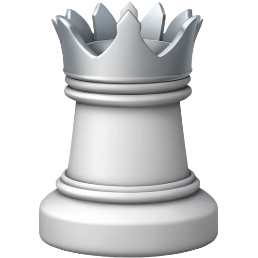 Apple emoji style rook, white, simple shapes emoji