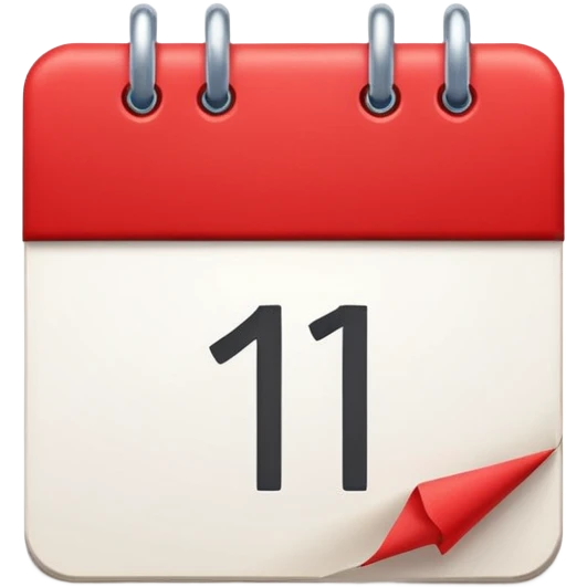 calendar with number 1 red top emoji