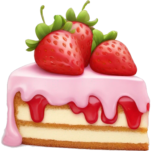 strawberry piece of cake emoji