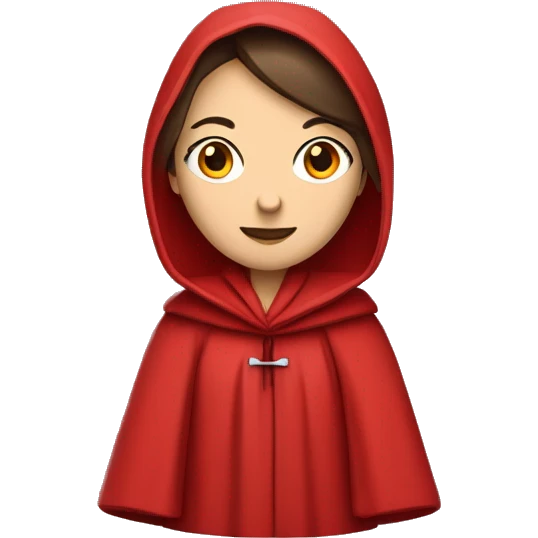 only one brunette caucasian handmaid in a completely red robe with red hood  emoji