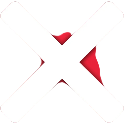 "X" cancel white icon in a red circle with red fill emoji