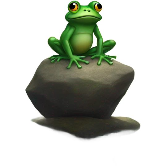 Frog on a mystical rock  emoji