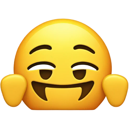 A smiling emoji with its feet up in the air behind it  emoji