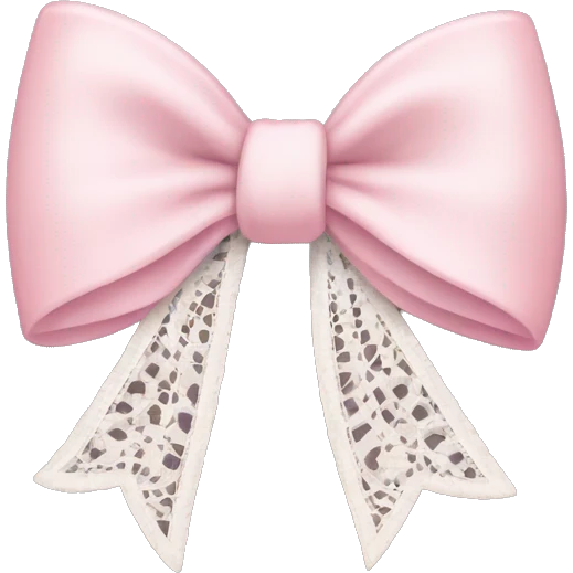 light pink bow with white lace  emoji