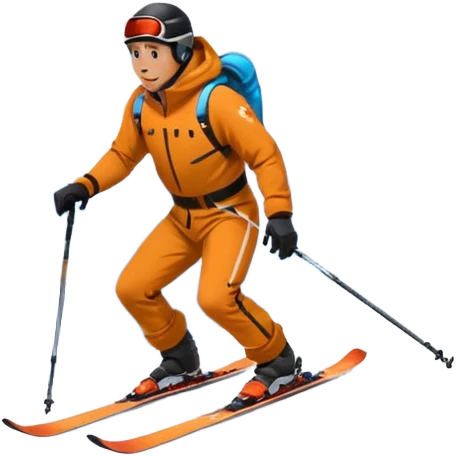 Man Skiing Background Matterhorn emoji