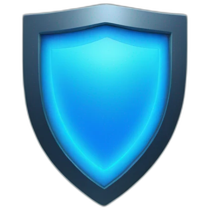 blue shield with neon check mark emoji