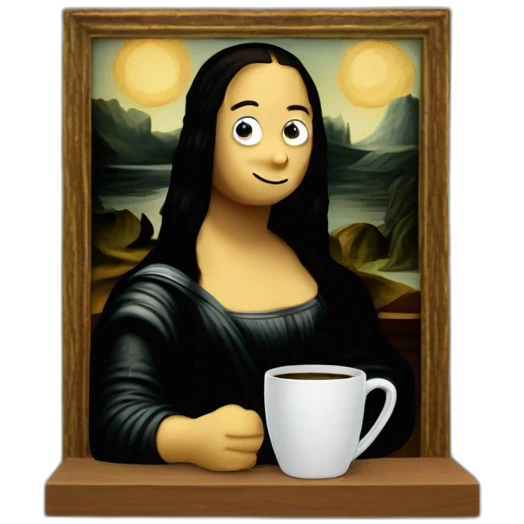 Mona lisa drinking coffee emoji