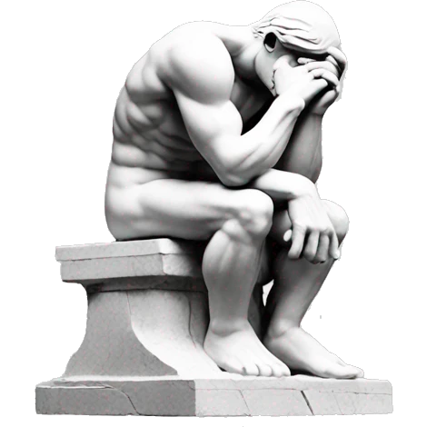 The Thinker white stone focus on up part emoji